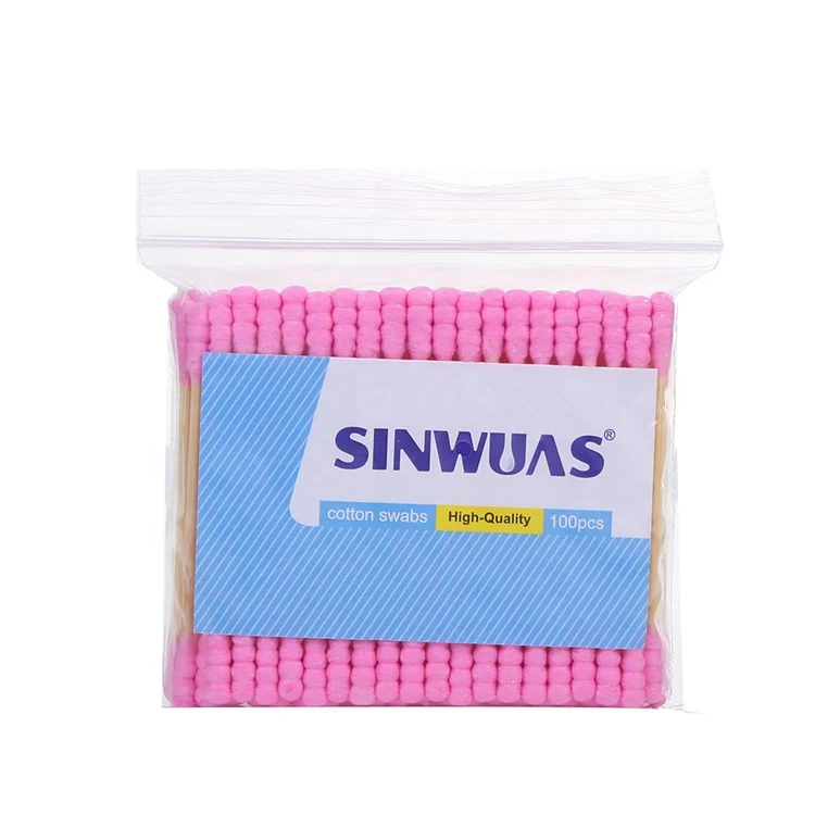 2019 Reliable Sealing Disposable Soft Touch Multicolor Cotton Wooden Tips Cotton Swabs