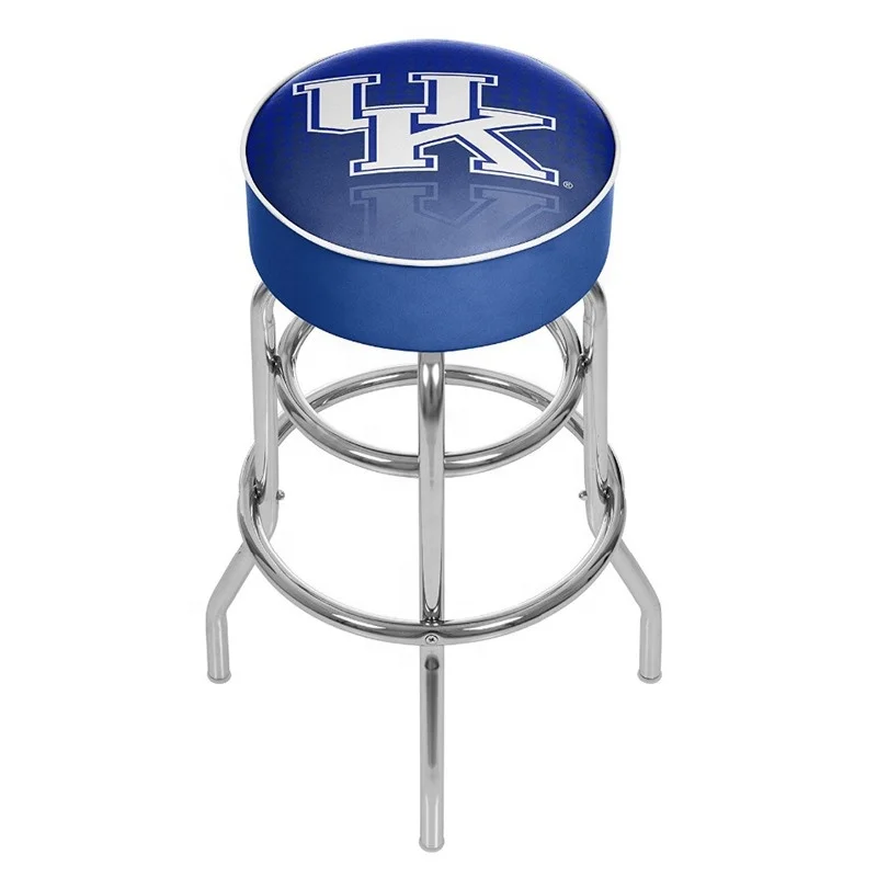 Fashion Iron Frame Legs Swivel PVC Seat Barstool For Sale