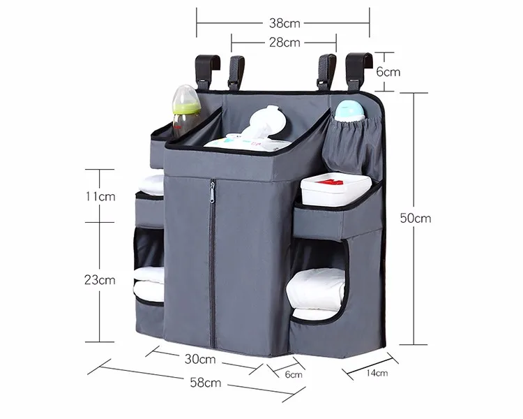 
Multifunctional Nursery Diaper Hanging Organizer diaper caddy and nursery organizer For Baby Crib Cradle Infanette 