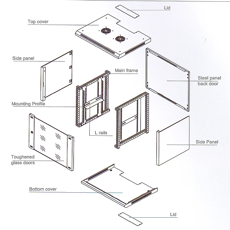 6u rack size 600*600 wall mount cabinet 19 inch 6u server rack cabinet