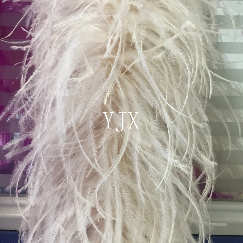 8 layers of high quality cheap white boas fluffy ostrich feather scarf belly dance