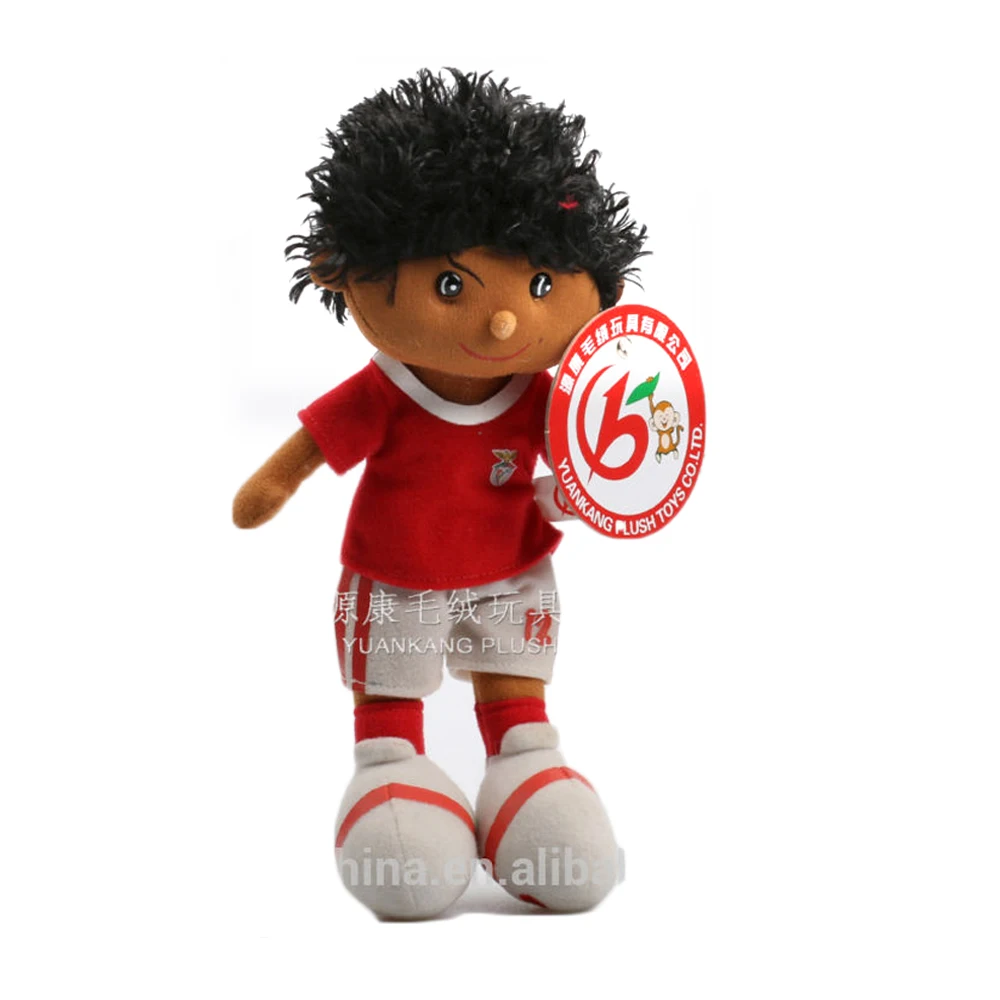 Custom black American stuffed boy rag doll/ soft plush athlete toy/ plush doll toy