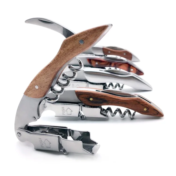 Штопор с деревянной ручкой, открывалка для винных бутылок