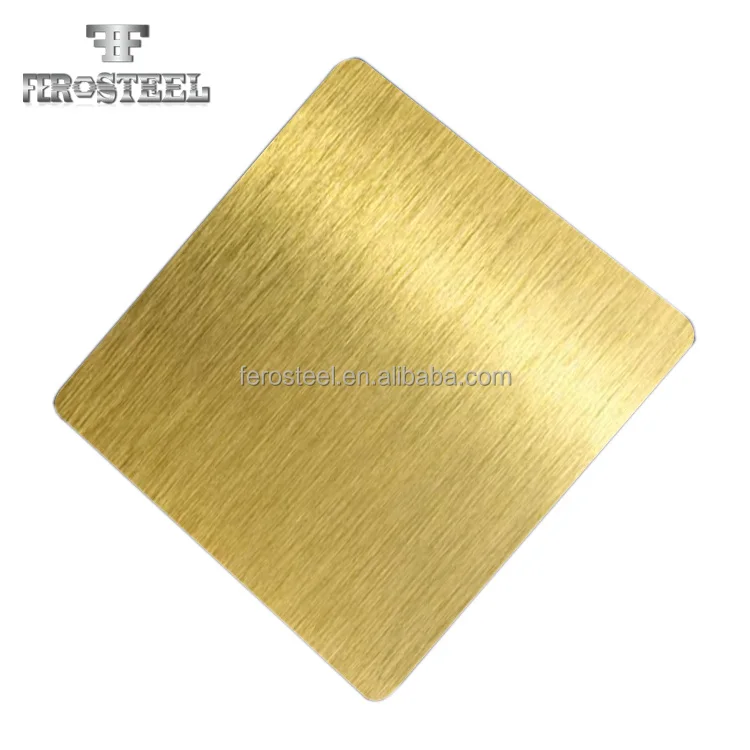 304 Stainless Steel Sheet No. 4 Gold Titanium Stainless Steel Plate for Decoration