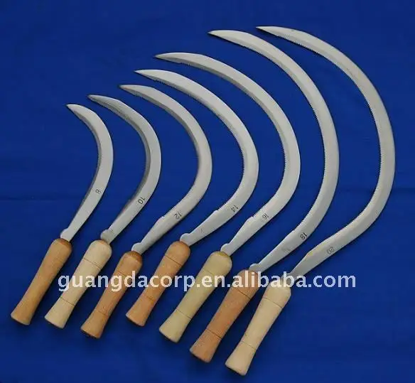 SI 202 Grass knife Sickle for garden work with wooden hand