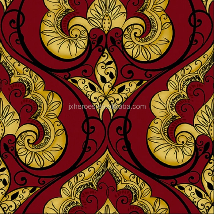 Gorgeous Golden Time Flower Pattern PVC Wallpaper Home Decoration