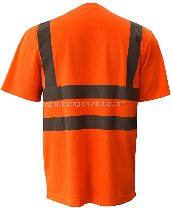 
Safety workwear short sleeve t shirt with pocket and ANSI 