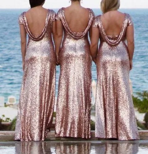Rose Gold Convertible Discount Sequins Infinity Dress Bridesmaid