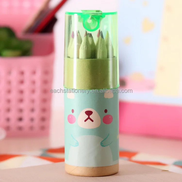 Деревянный Мини-карандаш натурального цвета, Набор цветных карандашей 3,5 дюйма, милые карандаши для рисования