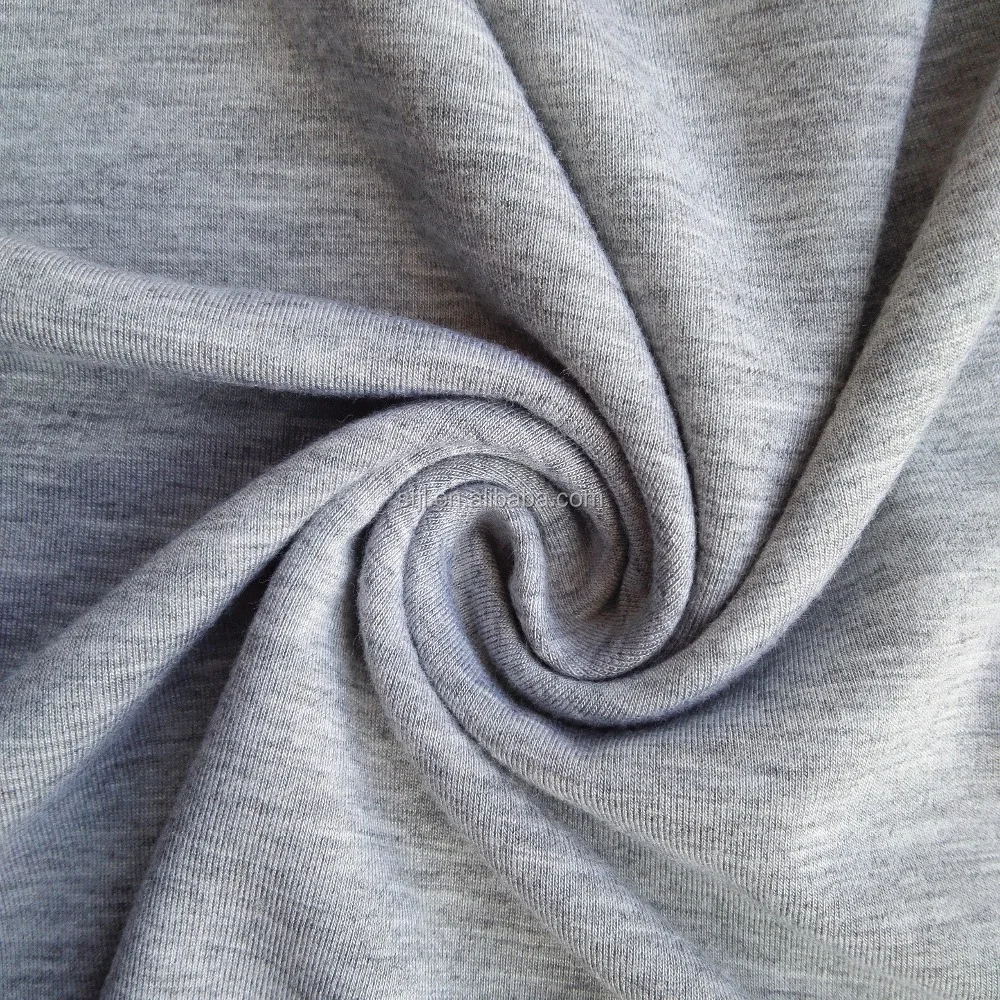 Fabric factory melange gray 40S rayon spandex jersey fabric