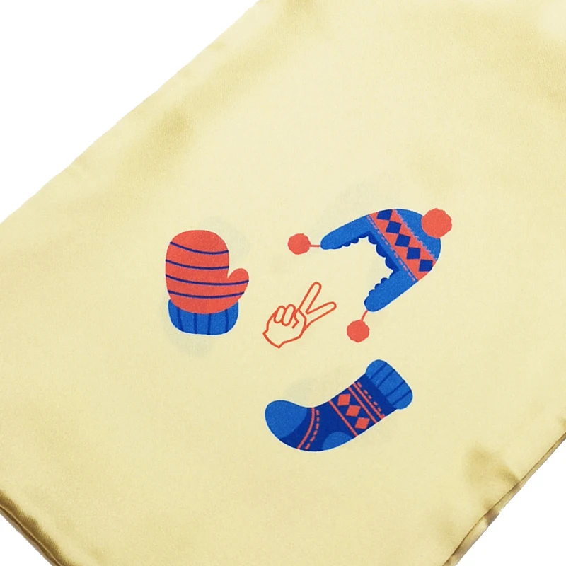 Custom Heat Transfer Printing Satin Underwear Dust Pouch Bag
