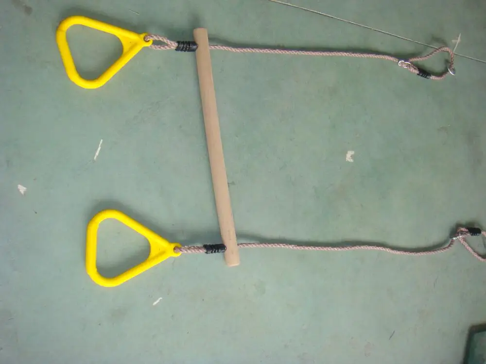 
Wooden Trapeze Bar With Rings for Climbing Frames and Garden Swings 