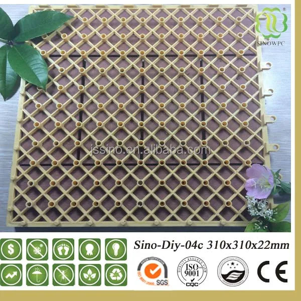 
WPC decking diy tiles, interlocking WPC decking floor 