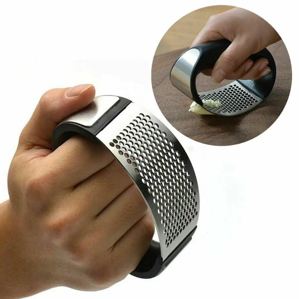 18/8 Stainless Steel Manual Garlic Press Crusher Squeezer Masher Home Kitchen Tool