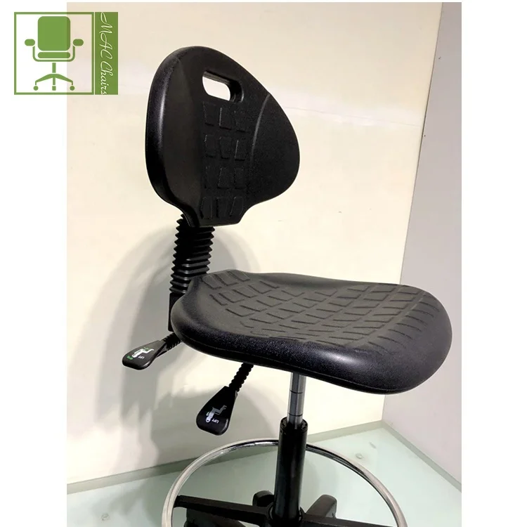 Black PU stool lab furniture swivel laboratory stool ever pretty  chair plastic moulded workstation operator chair