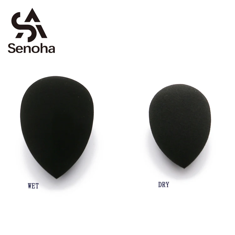 Senoha Teardrop Black Makeup Sponge Private Label Facial Beauty Sponge Blender