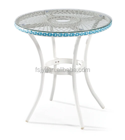 Newest small balcony outdoor rattan round table garden 3 pcs set