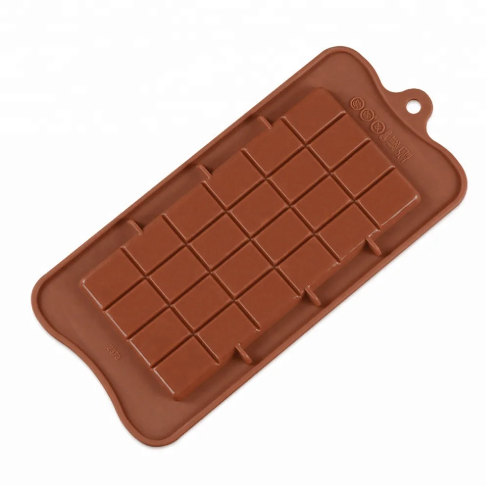 24 Grid Square Chocolate Mold Bar Block Ice Platinum Silicone Cake Candy Sugar-Bake Mould