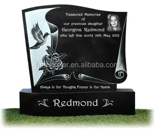 
 Памятник Ангела из черного гранита  