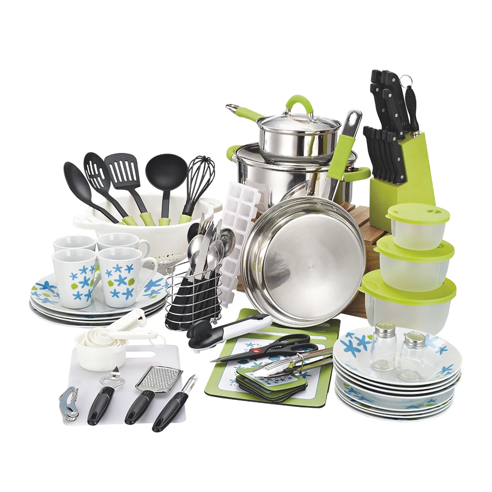 Wholesale 90-Pieces houseware nylon silicone stainless steel full kitchenware kitchen set