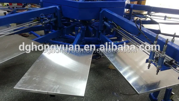 Semi Auto 6 Color Pneumatic Carousel Silk t-shirt Screen Printing Machine For Sale(GW-6C-14S)