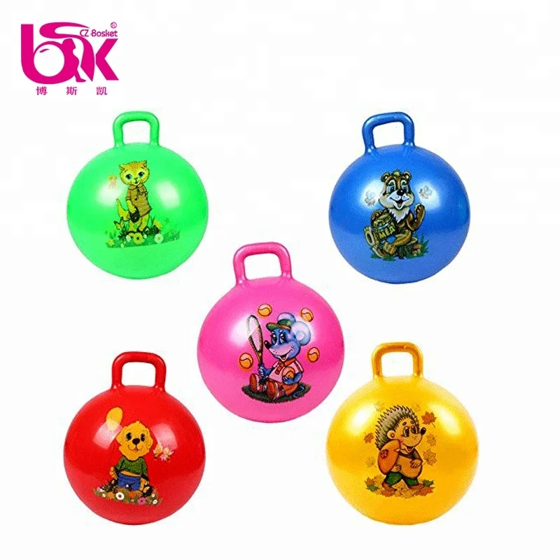 
Manufacturer Custom Size Kids Bouncy Handle Skippy Hopper Ball 