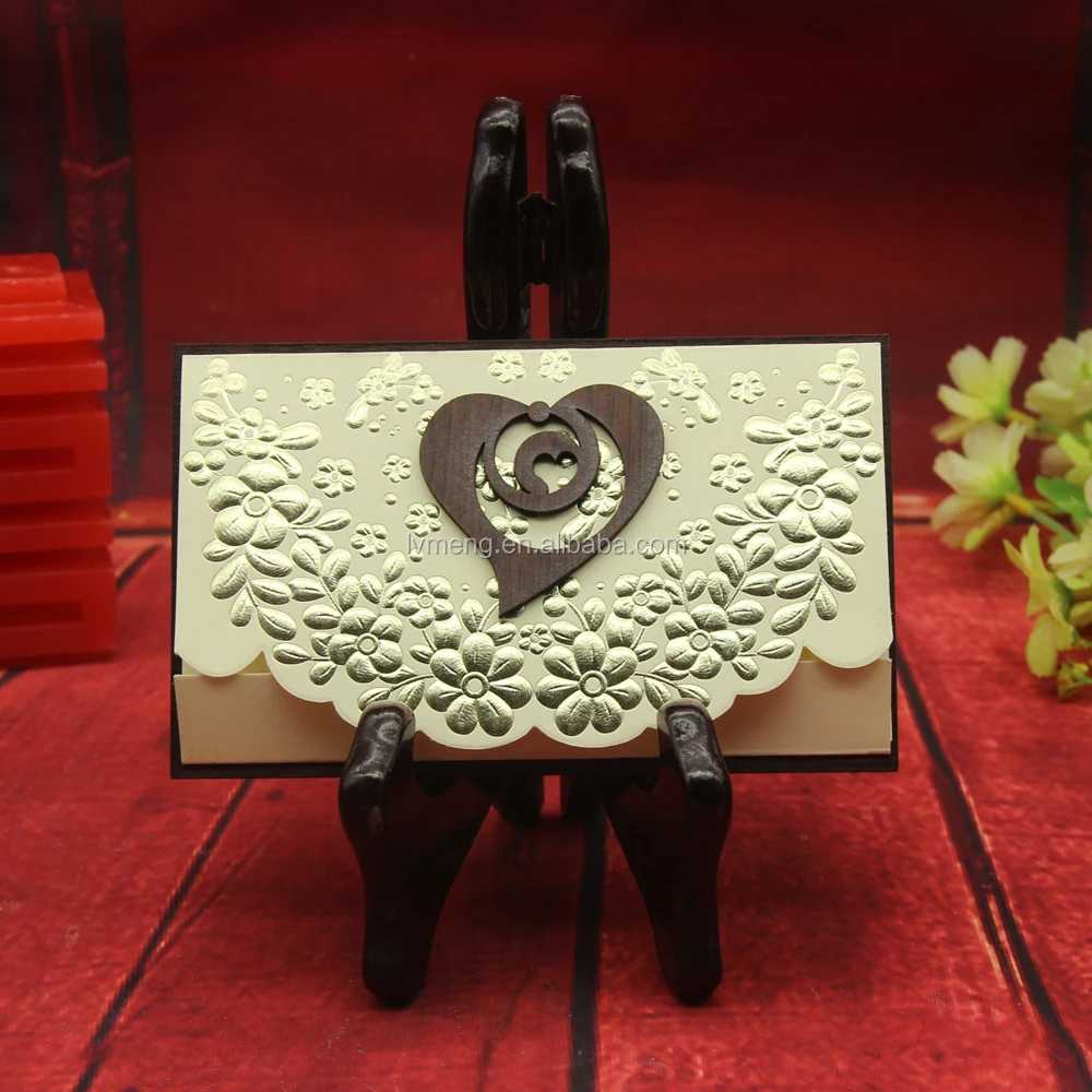 Small wooden wedding cards invitations 2017, wedding invitation card material, Wooden wedding cards