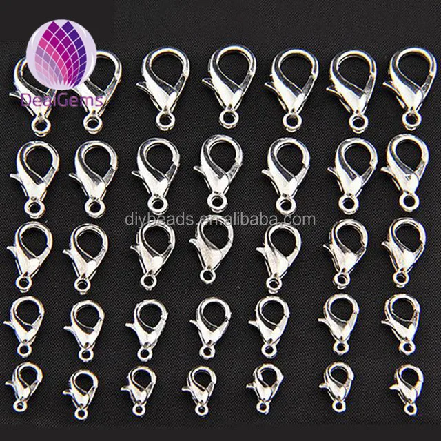 Wholesale Silver Plated Lobster Clasp 10mm Alloy Necklace Clasps