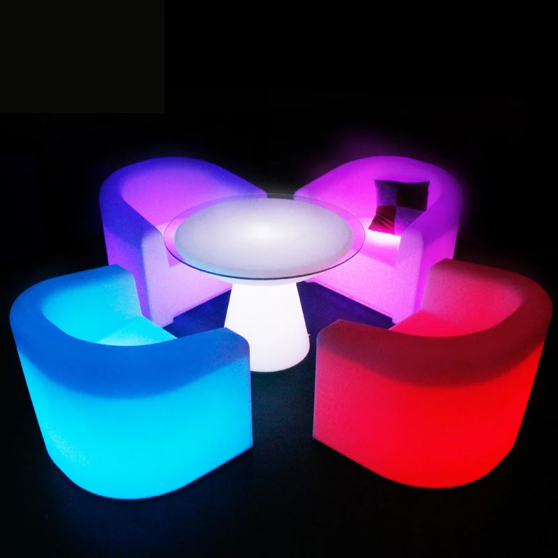 Luxury illuminated furniture sofa classic led sofa led bar nightclub sofa led furniture tables and chairs