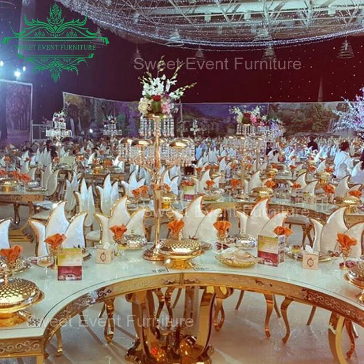 Lotus Back golden modern throne chairs for luxury wedding style