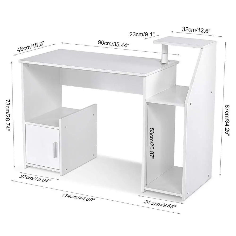 
Computer Desk With Host Drawer And Printer Shelf For Home Office PC Table Workstation 