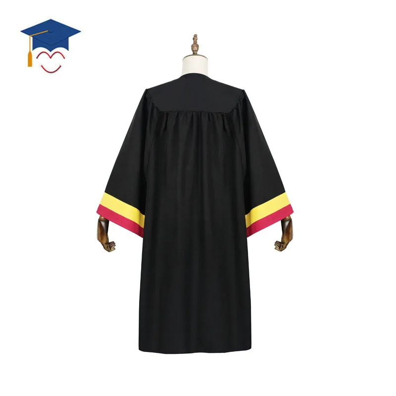 Hotsell Customized High Quality Graduation Gown and front has three color combinations
