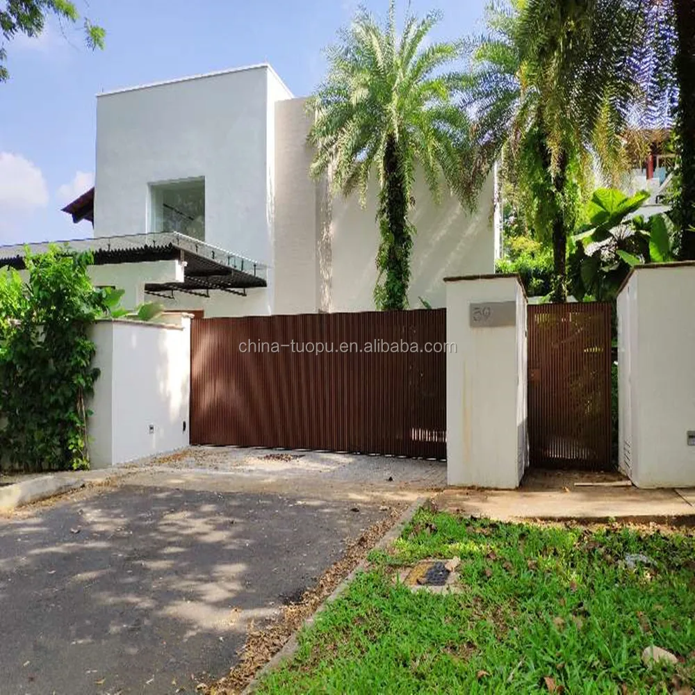 
Wooden Grain Timber Veneer Aluminium Profile Facade For Main Door 