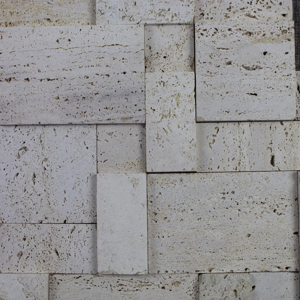 Decorstone24 Yellow Travertine Stone Tile French Pattern 3d Design For Wall Cladding