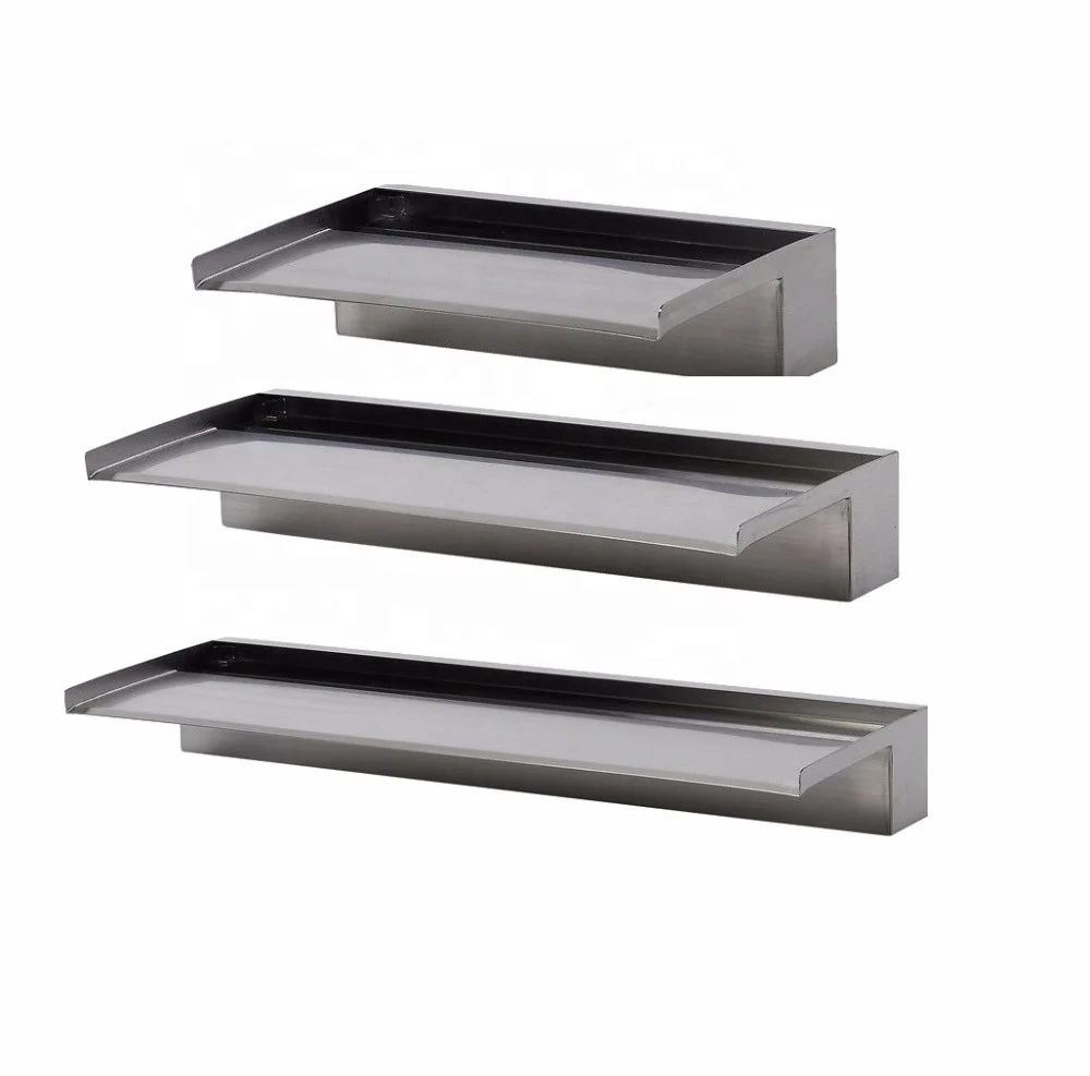 swimming pool water curtain designs stainless steel outdoor pool prefab waterfall for garden with LED light