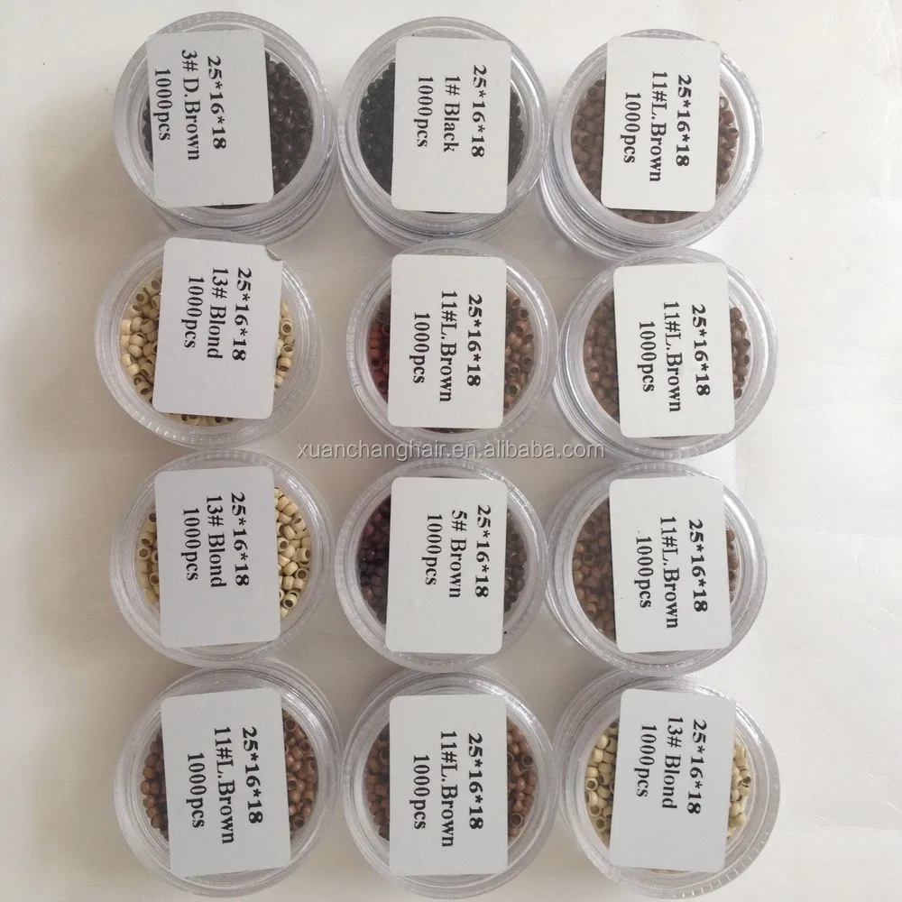 metal ring beads for stick tip hair extensions micro ring loop hair extension