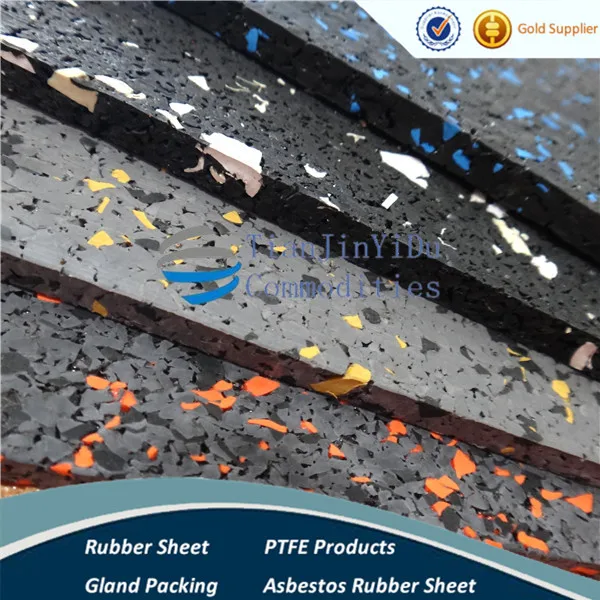 TJYD 2015 Rubber Gym Flooring, Fitness Center Rubber Flooring Roll, Rubber Flooring Tile from Conet with EPDM Granules/Flecks -A