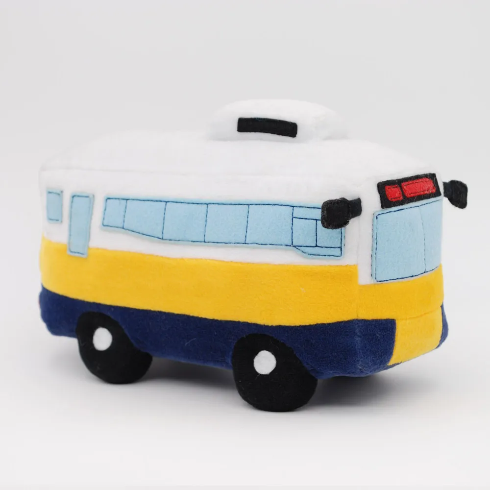 ODM OEM plush vivid color bus supper soft fabric stuffed educational toy bus
