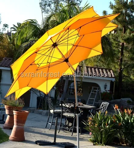 Outdoor creative flower shape double layers beach umbrella garden umbrella