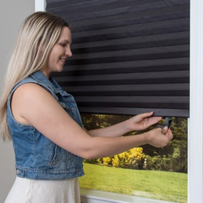 Self adhesive paper pleated blinds, pleated adhesive blinds