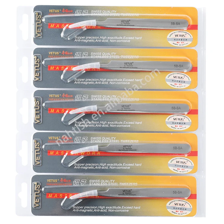 
100% Genuine Vetus 5B-SA Series Ultra Precision Stainless Tweezers for Eyelash Tweezer 