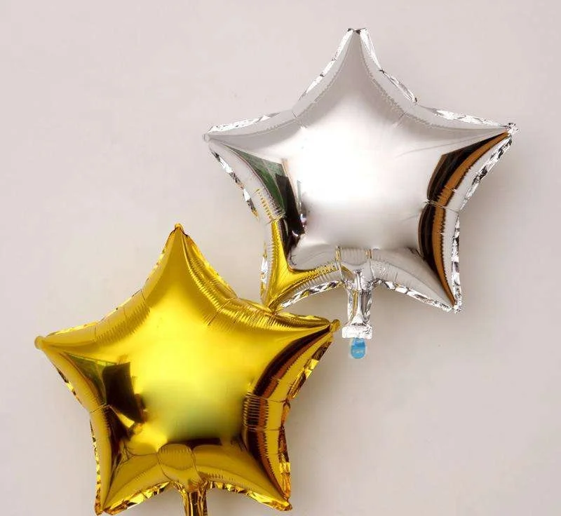 36 inch gold silver star foil balloon heart shape balloon party decoration