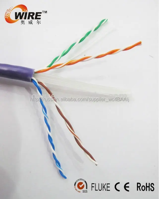Гибкая Cat6 UTP чистой меди кабель для передачи данных 305 м на катушке