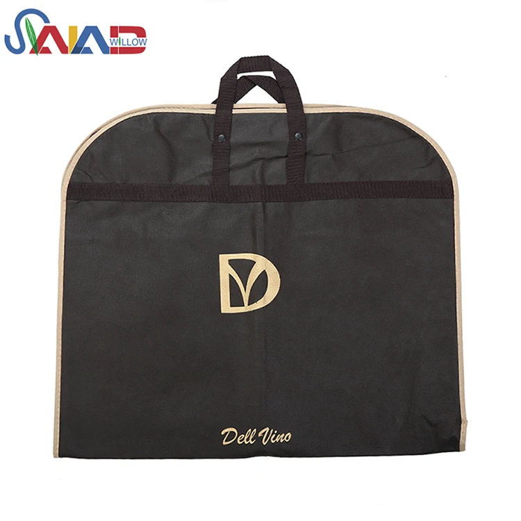 High Quality Hanging Nylon Cotton Non-Woven Foldable Suit Cover Clothes Garment Bag