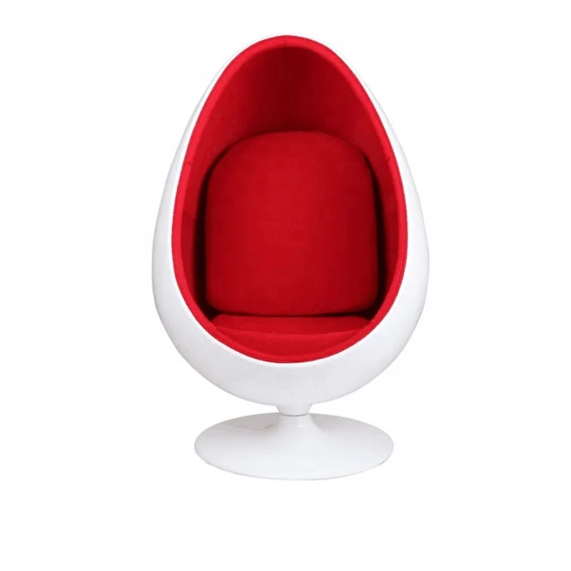 Swivel Wool Fabric Oval Shape Egg Pod Lounge Chair for bedroom