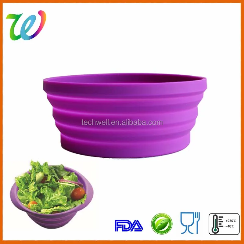 Expandable Portable Collapsible Dog Folding Silicone Foldable Food Bowl for Camping Hiking Travel Sport