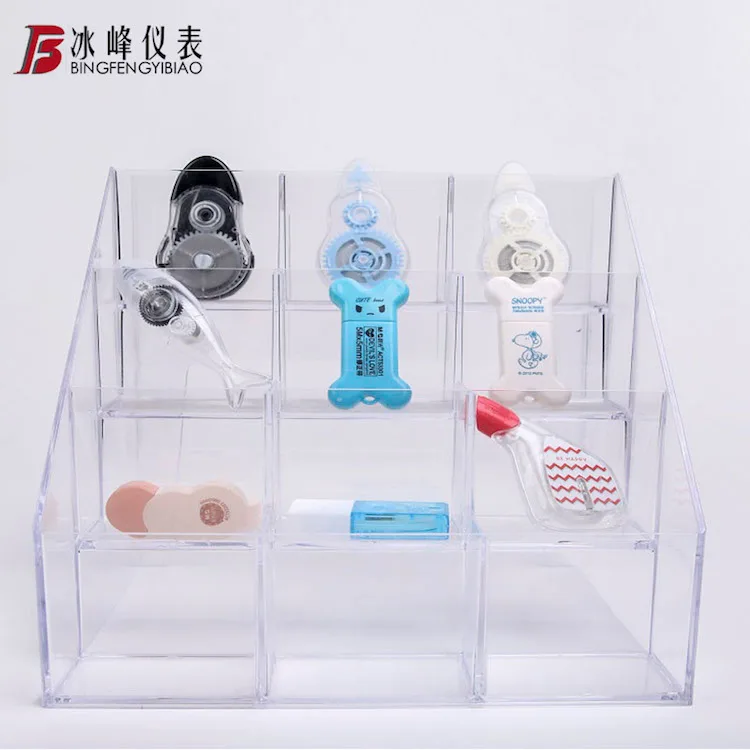 Квадратный пластиковый акриловый держатель для ручек, настольный органайзер, подставка для дисплея с клипсой, офисные аксессуары для стола, коробка для хранения, канцелярские принадлежности