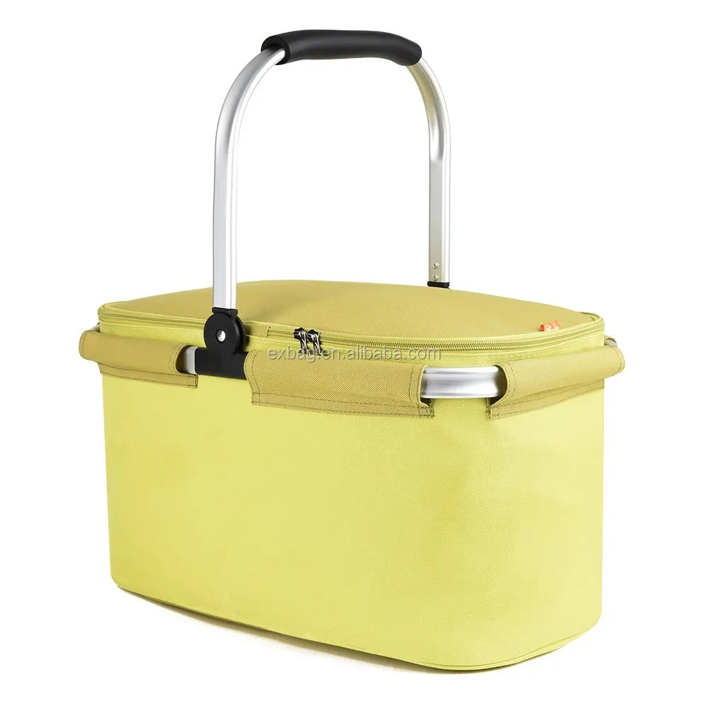 Большая изолированная сумка-холодильник, складная корзина для пикника на заказ 22 л, кулер с вшитым каркасом