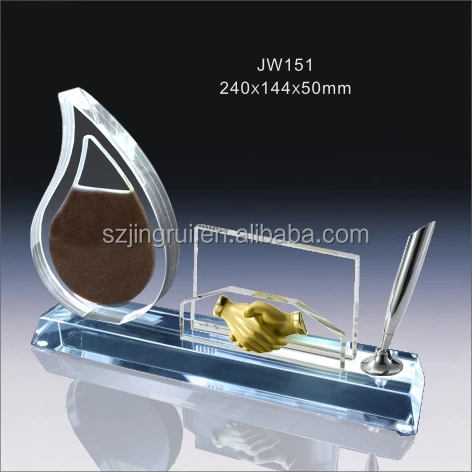 Gold Plated Metal Crystal Blank Oil Industry Rig Gift Model Set For Business Souvenir