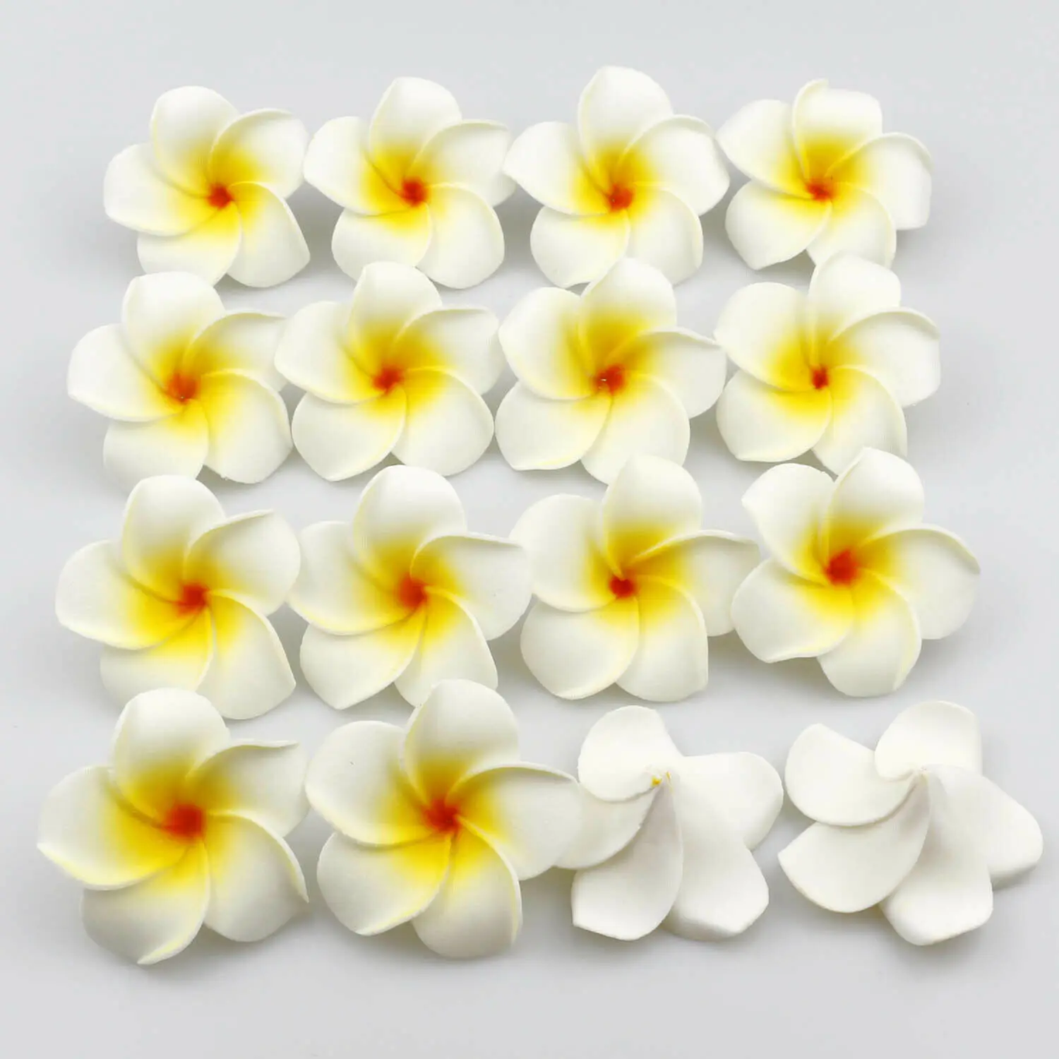 100 pcs/bag 5cm Artificial Foam Hawaiian Plumeria Frangipani Flower Head DIY Headwear hair clip Corsage flower